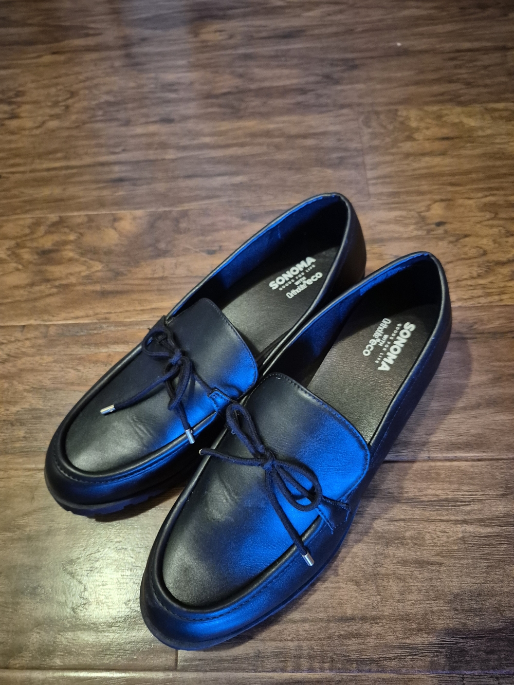 Sonoma Black Women's Slip-On Loafers with Bow Accent